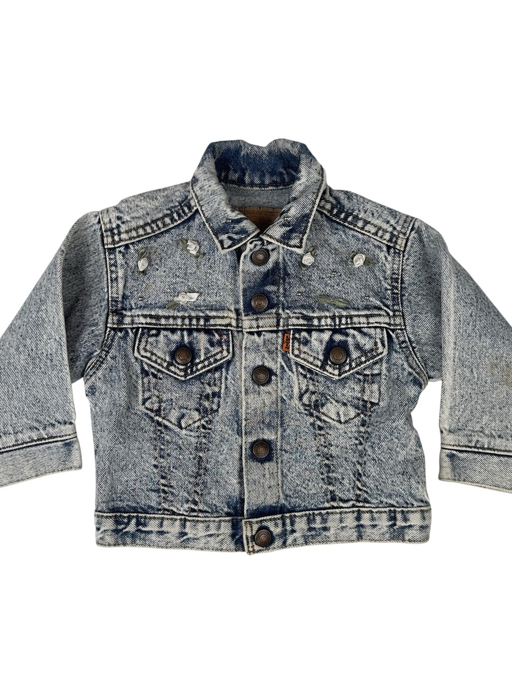 Vintage Little Levis Orange Tab Denim Jean Trucker Jacket Size 3T 80s 90s